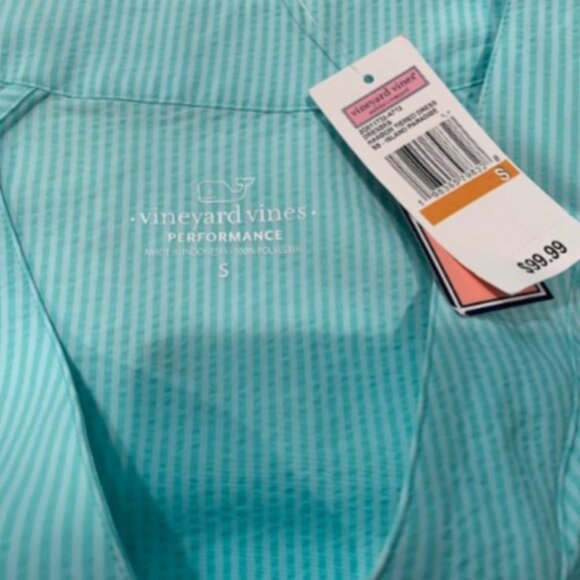 NWT Vineyard Vines, Harbor Tiered Dress, Island Paradise (sea foam green), Small - Picture 2 of 3